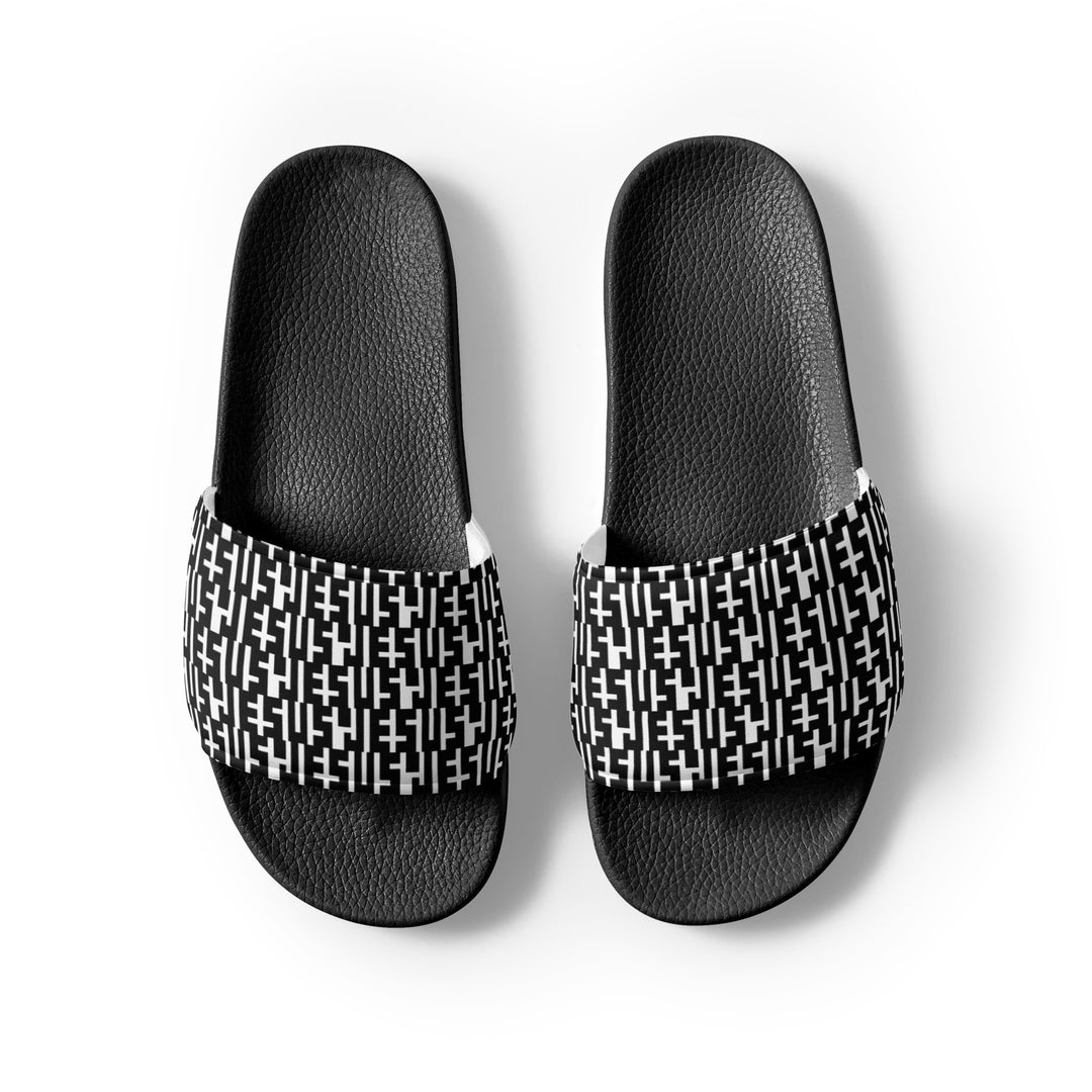 Mens JESUS Slides - Black & White INFINITY 1.0