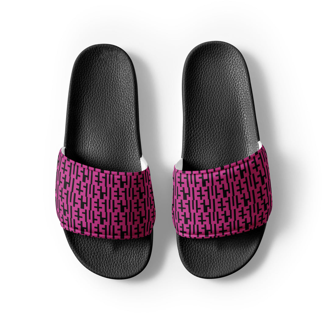 Mens JESUS Slides - Pink & Black INFINITY 1.0