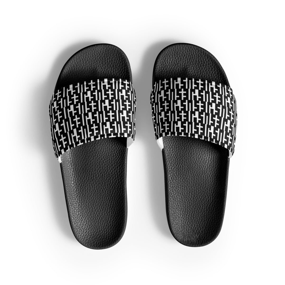 Mens JESUS Slides - Black & White INFINITY 1.0