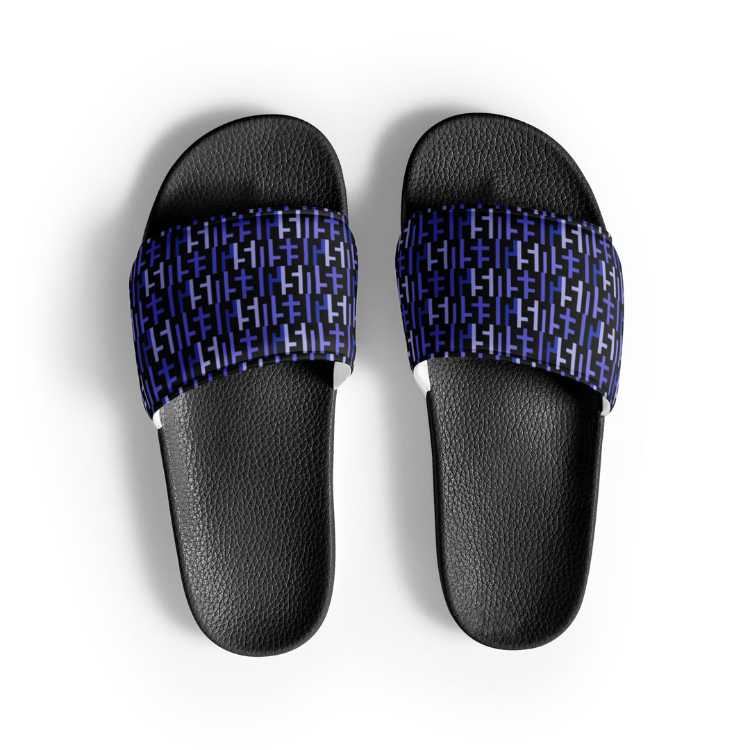 Mens JESUS Slides - Black & Purple INFINITY 1.0