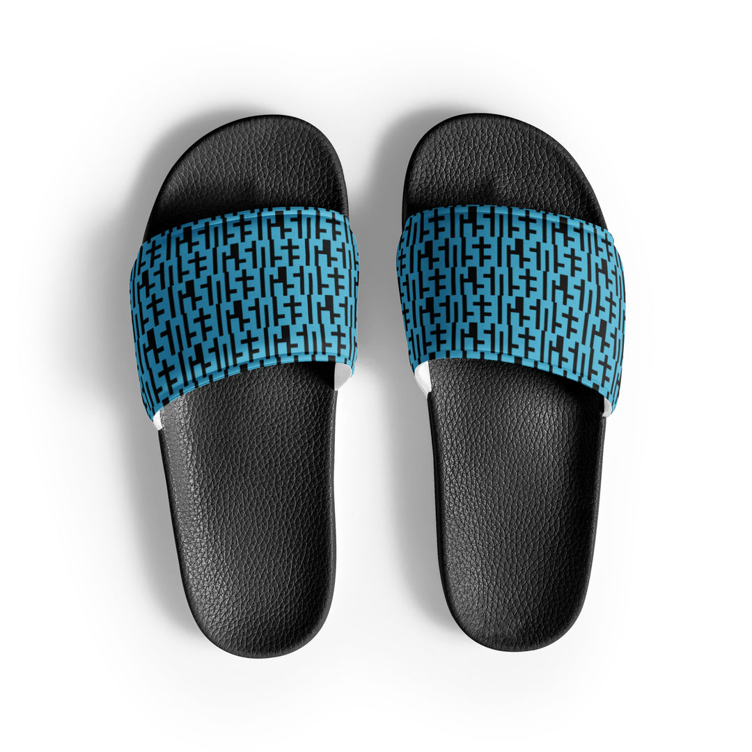 Mens JESUS Slides - Blue & Black INFINITY 1.0