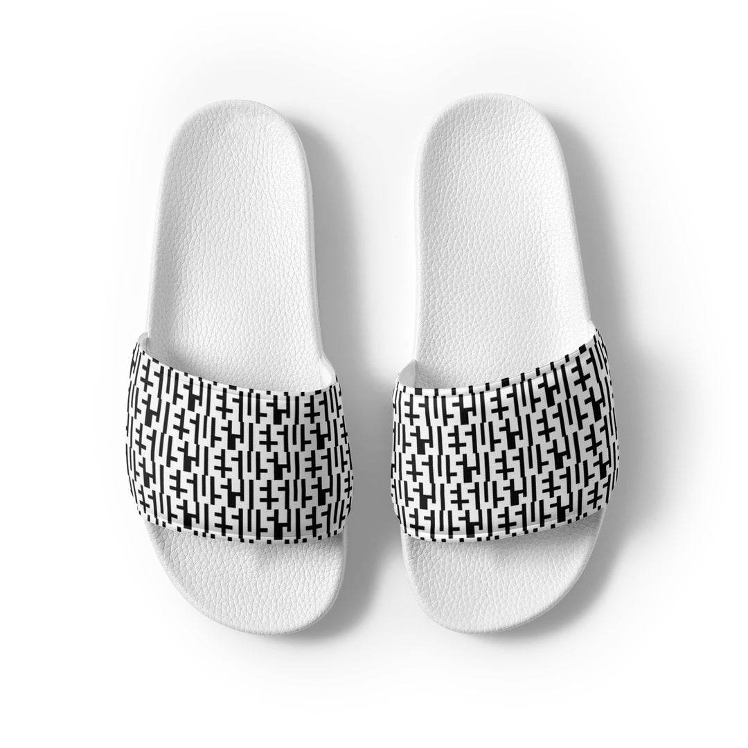 Mens JESUS Slides - White & Black INFINITY 1.0