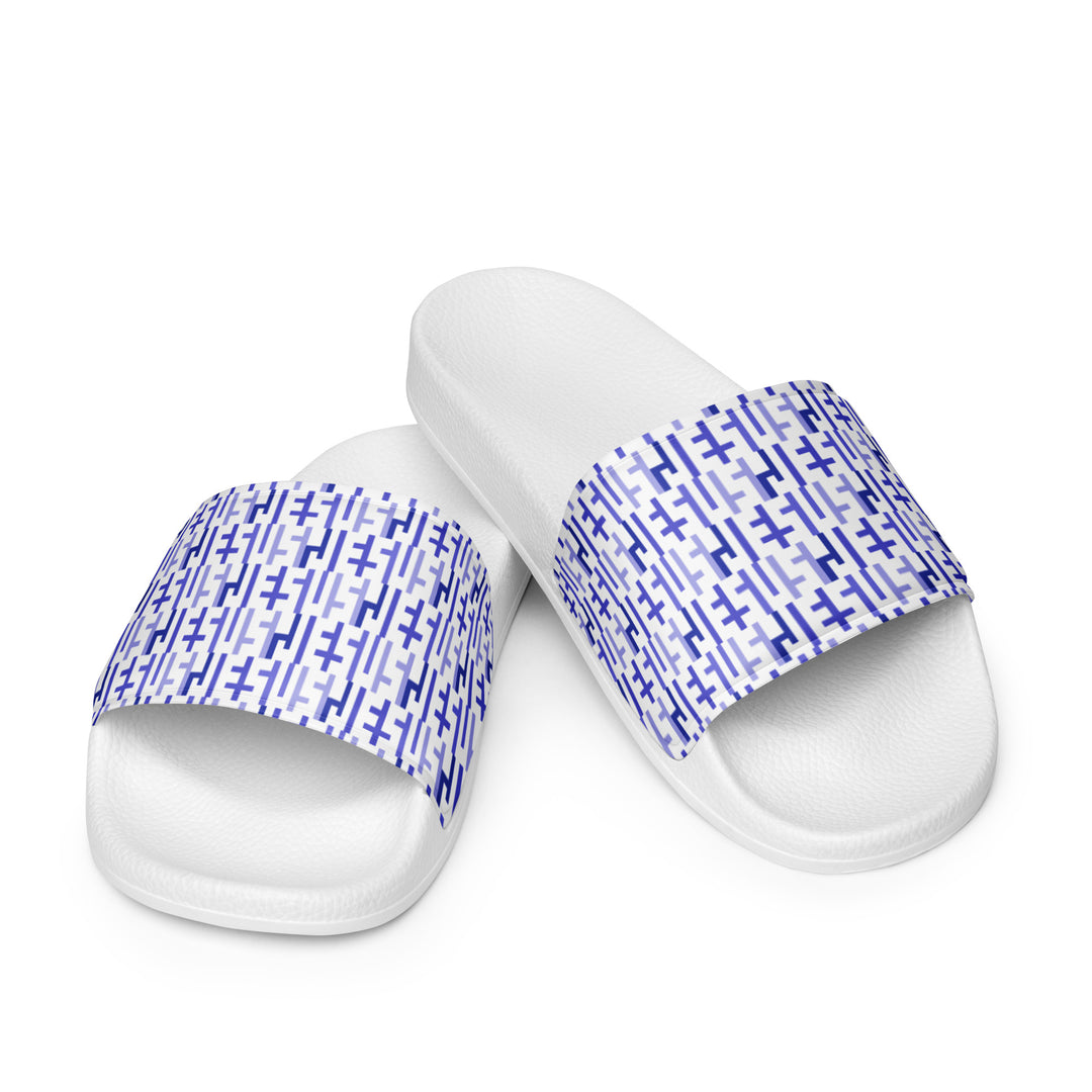 Mens JESUS Slides - White & Purple INFINITY 1.0