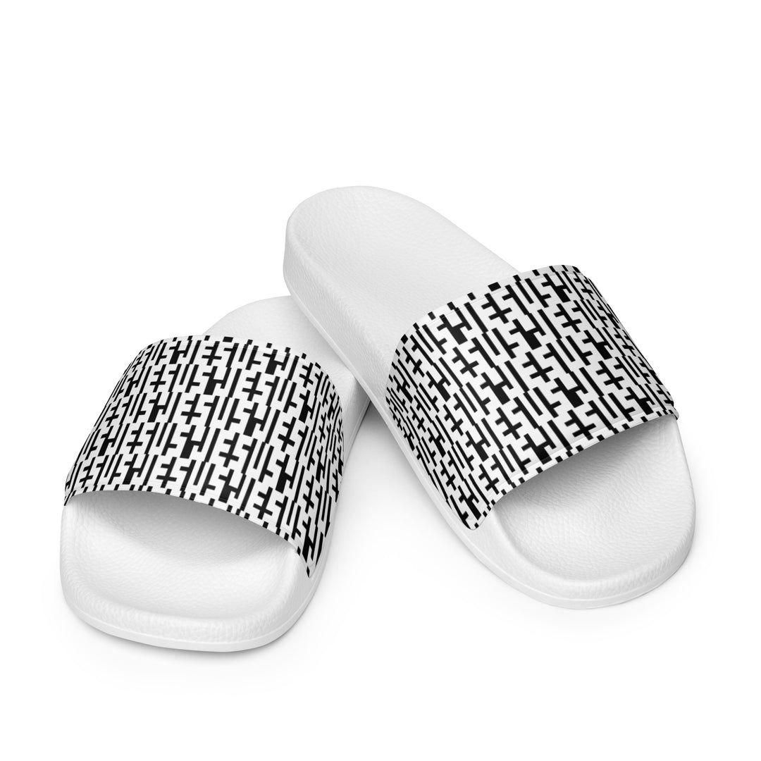 Mens JESUS Slides - White & Black INFINITY 1.0