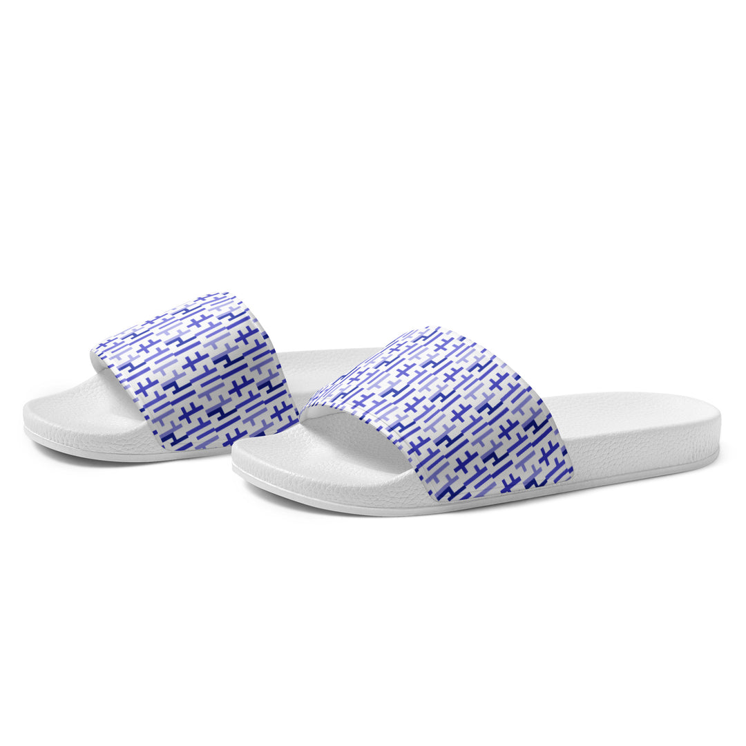 Mens JESUS Slides - White & Purple INFINITY 1.0