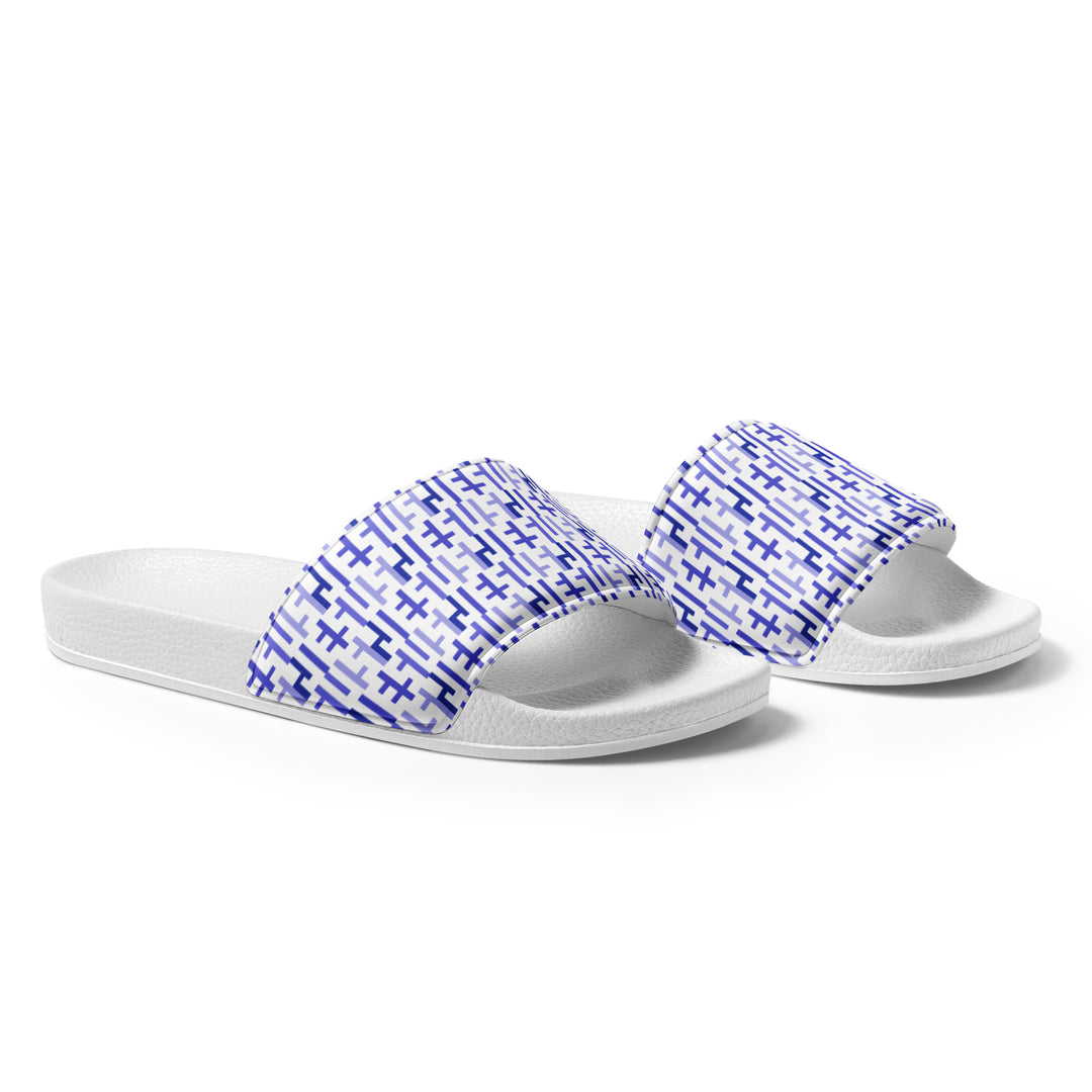 Mens JESUS Slides - White & Purple INFINITY 1.0