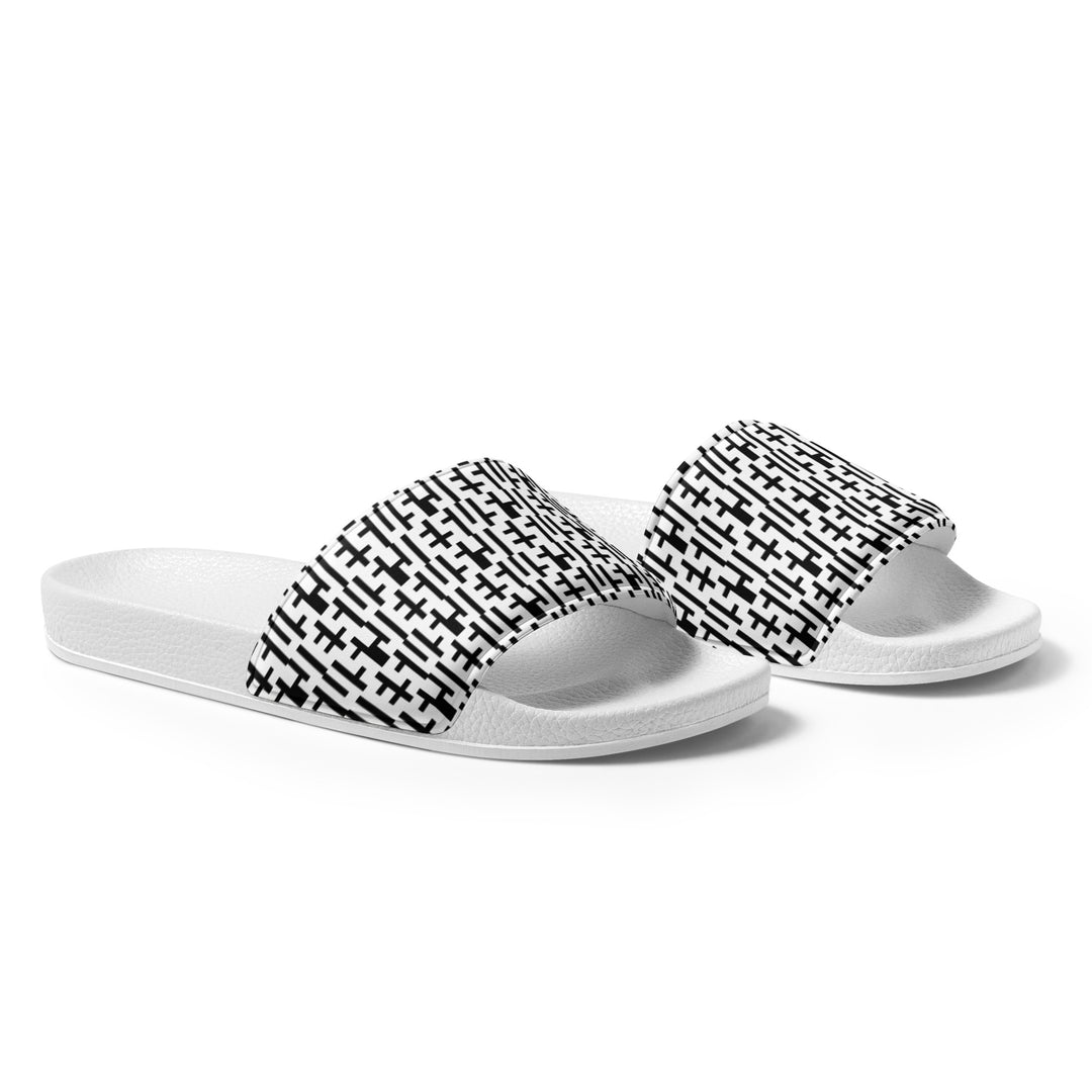 Mens JESUS Slides - White & Black INFINITY 1.0