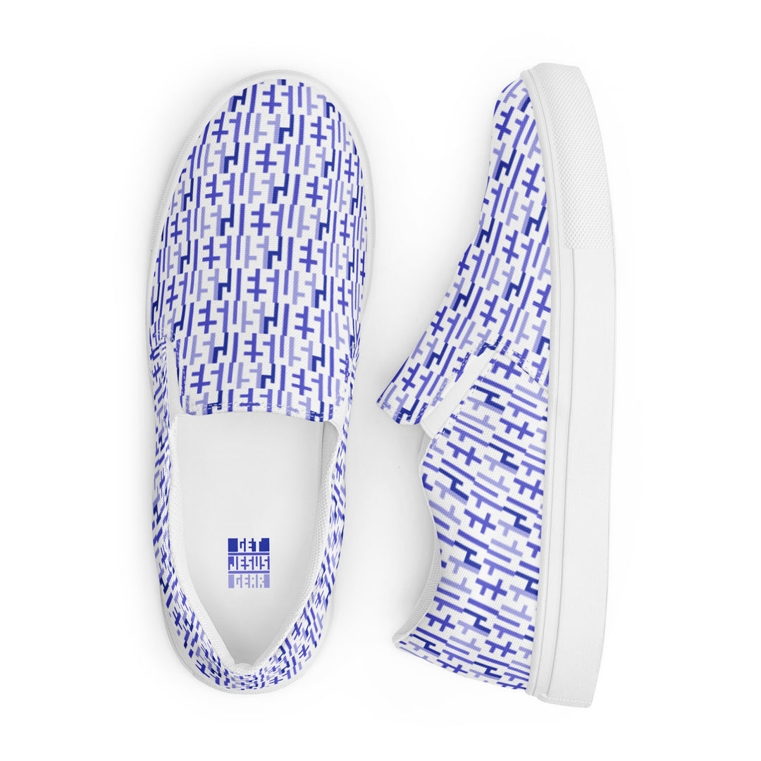 Mens JESUS Slip On Canvas Shoes - White & Purple INFINITY 1.0