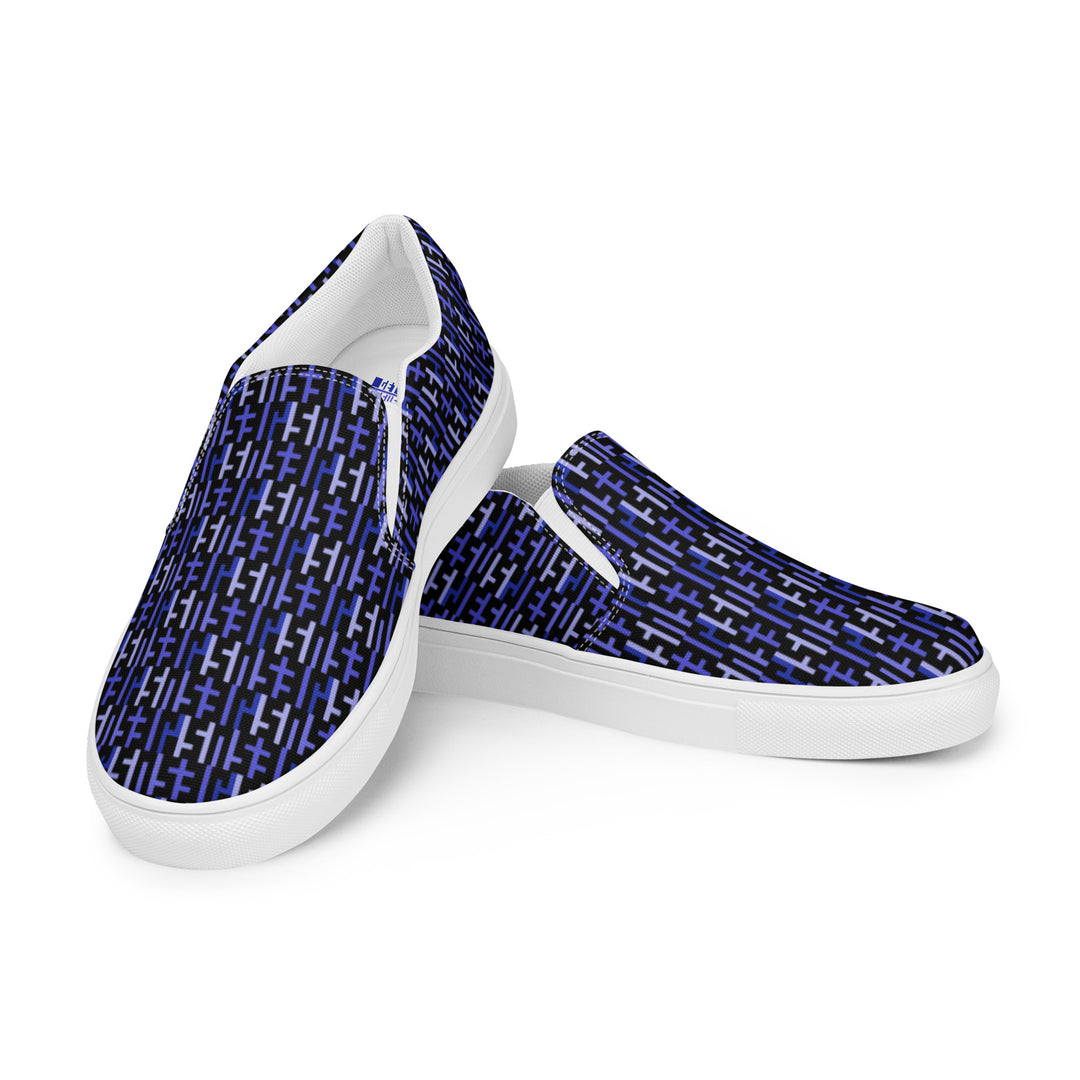 Mens JESUS Slip On Canvas Shoes - Black & Purple INFINITY 1.0