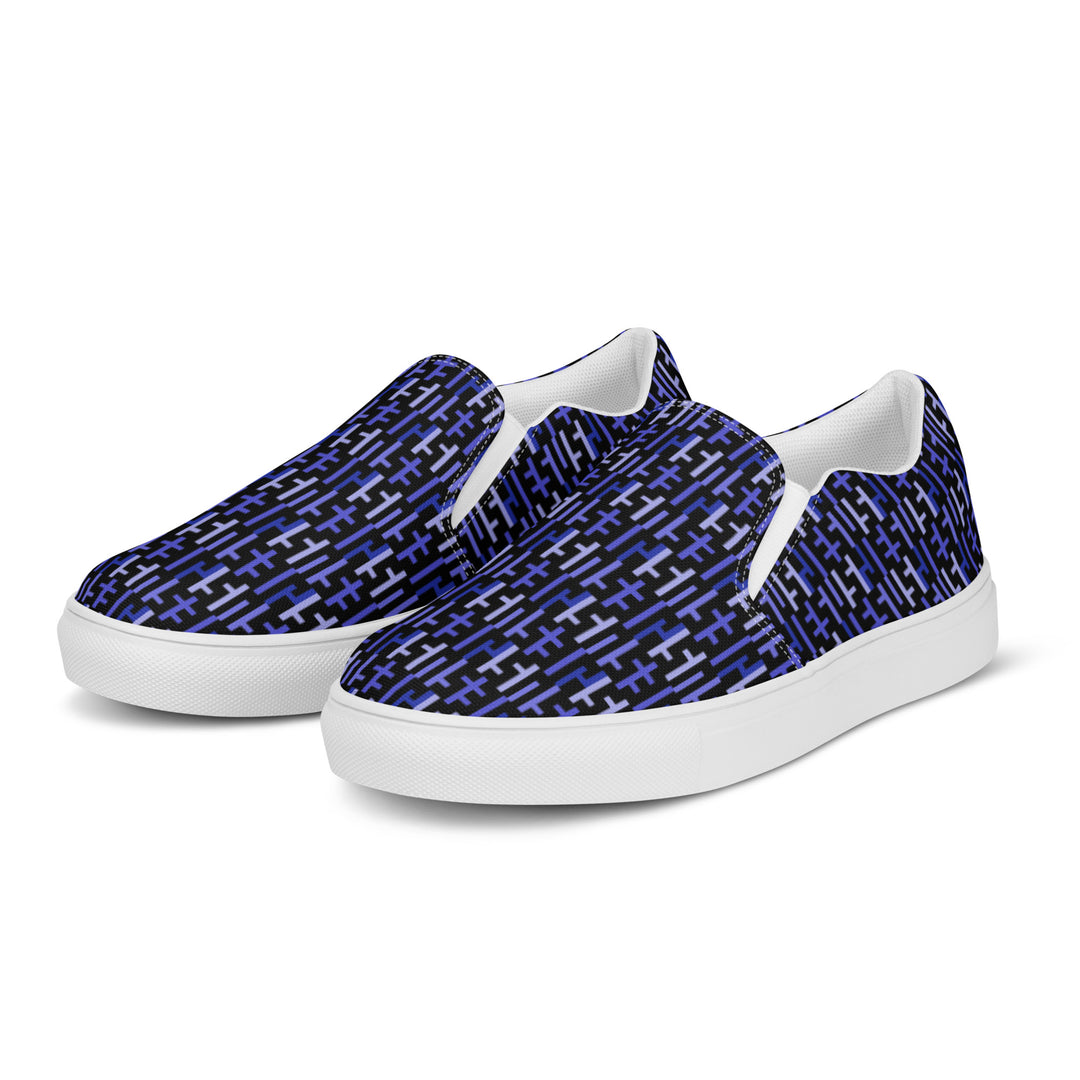 Mens JESUS Slip On Canvas Shoes - Black & Purple INFINITY 1.0