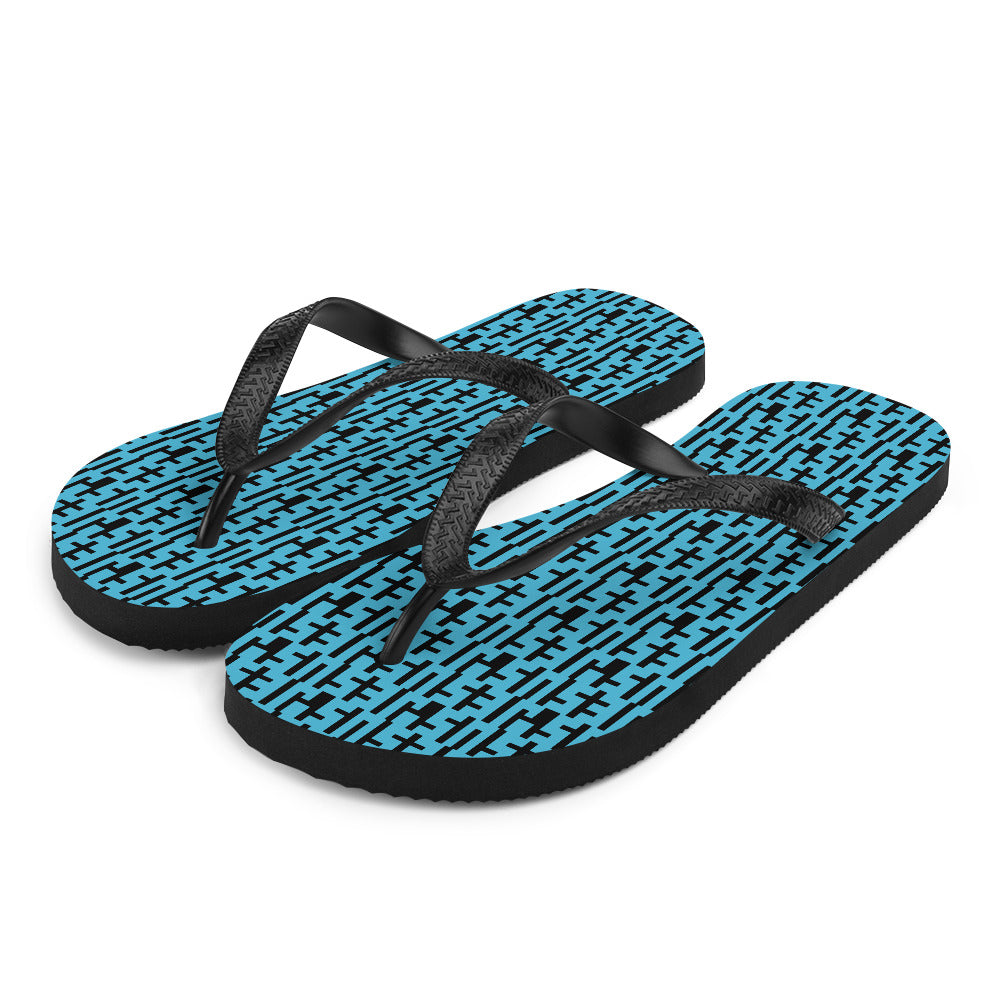 Negative Space | JESUS INFINITY Flip Flops | Blue & Black (2) | Get JESU5 Gear | Coolest CHRISTIAN Clothing on the Planet