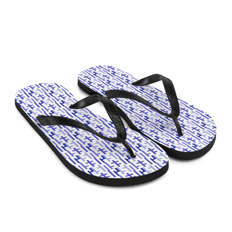 Negative Space | JESUS INFINITY Flip Flops | White & Purple (4) | Get JESU5 Gear | Coolest CHRISTIAN Clothing on the Planet