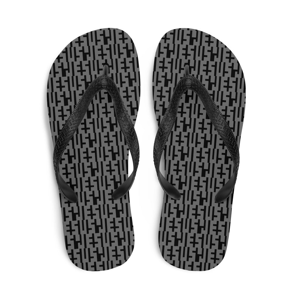 Negative Space | JESUS INFINITY Flip Flops | Grey & Black | Get JESU5 Gear | Coolest CHRISTIAN Clothing on the Planet