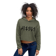 JESU5 Negative Space | Women's Cropped Hoodie | Military Green with Black Print | Get Bold Gear | Coolest CHRISTlAN Clothing on the Planet