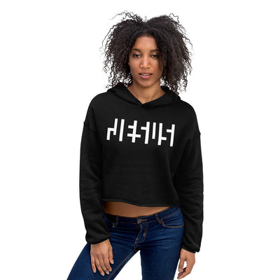 JESU5 Negative Space | Women's Cropped Hoodie | Black with White Print | Get Bold Gear | Coolest CHRISTlAN Clothing on the Planet