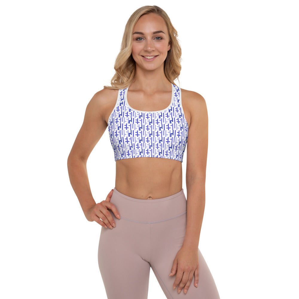 Negative Space | JESUS INFINITY Padded Sports Bra | White & Purple | Get JESU5 Gear | Coolest CHRISTIAN Clothing on the Planet