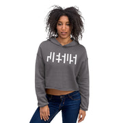 JESU5 Negative Space | Women's Cropped Hoodie | Storm Grey with White Print | Get Bold Gear | Coolest CHRISTlAN Clothing on the Planet