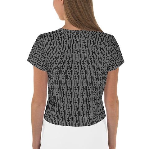 JESU5 Negative Space | Women's INFINITY Cropped Tee | Grey & Black | Get Bold Gear | Coolest CHRISTlAN Clothing on the Planet