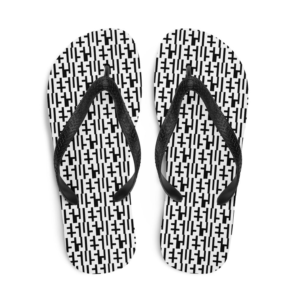 Negative Space | JESUS INFINITY Flip Flops | White & Black | Get JESU5 Gear | Coolest CHRISTIAN Clothing on the Planet