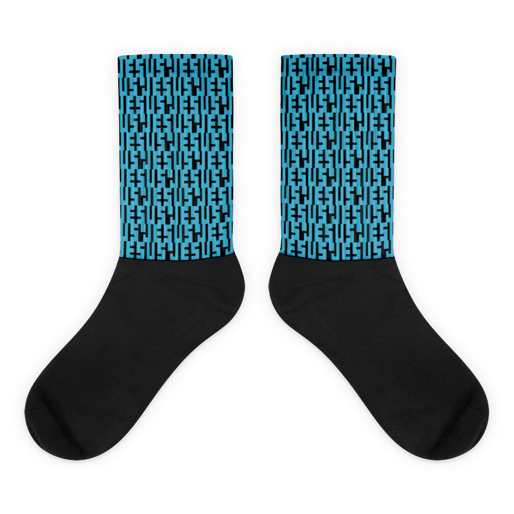 Negative Space | JESUS INFINITY Socks | Blue & Black | Get JESU5 Gear | Coolest CHRISTIAN Clothing on the Planet