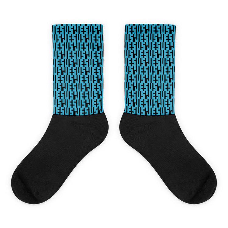 Negative Space | JESUS INFINITY Socks | Blue & Black | Get JESU5 Gear | Coolest CHRISTIAN Clothing on the Planet