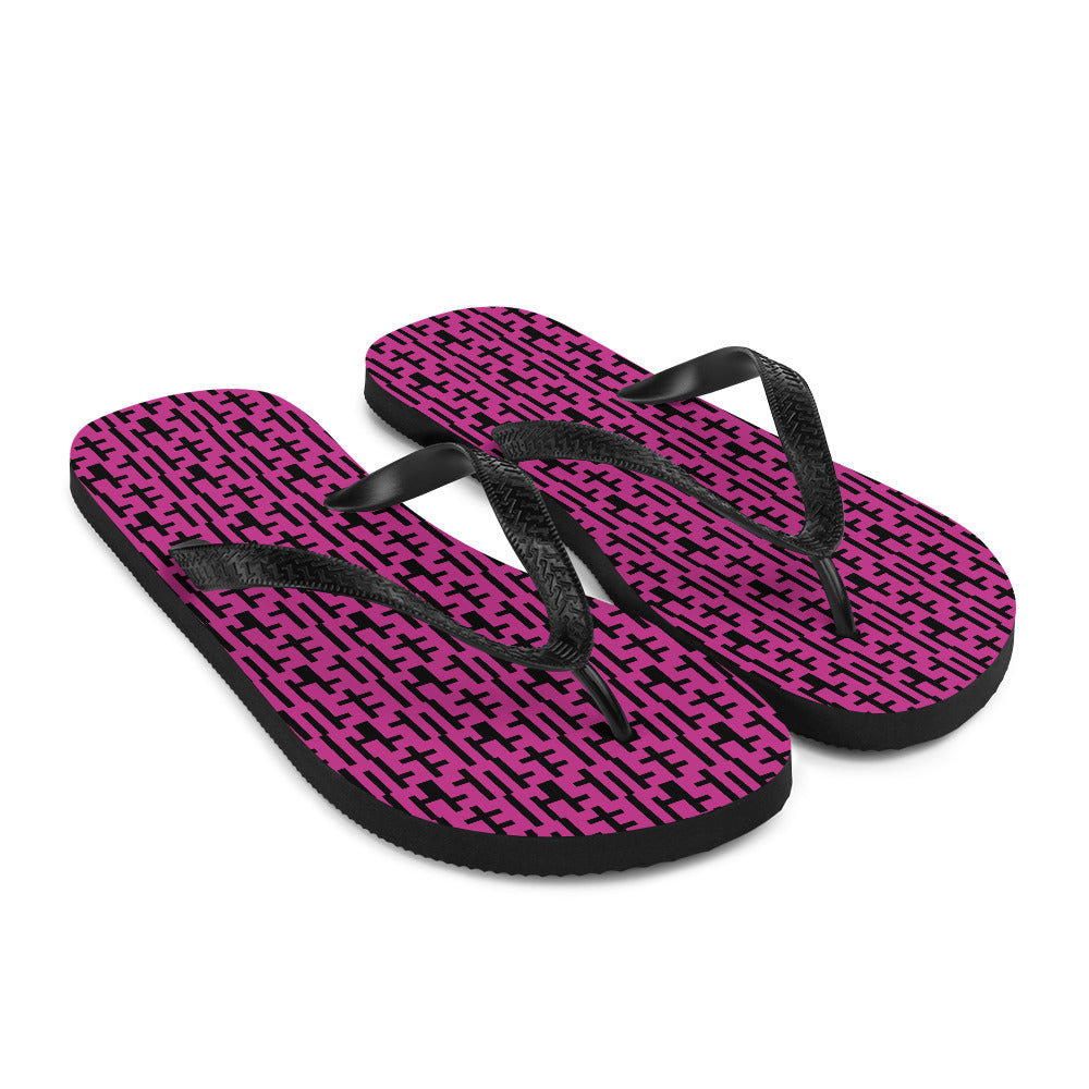 Negative Space | JESUS INFINITY Flip Flops | Pink & Black (4) | Get JESU5 Gear | Coolest CHRISTIAN Clothing on the Planet