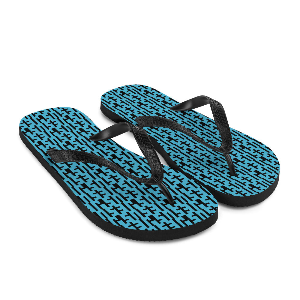 Negative Space | JESUS INFINITY Flip Flops | Blue & Black (4) | Get JESU5 Gear | Coolest CHRISTIAN Clothing on the Planet