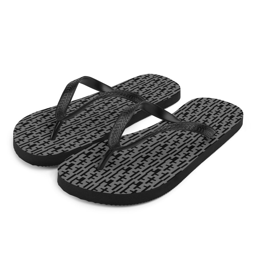 Negative Space | JESUS INFINITY Flip Flops | Grey & Black (2) | Get JESU5 Gear | Coolest CHRISTIAN Clothing on the Planet