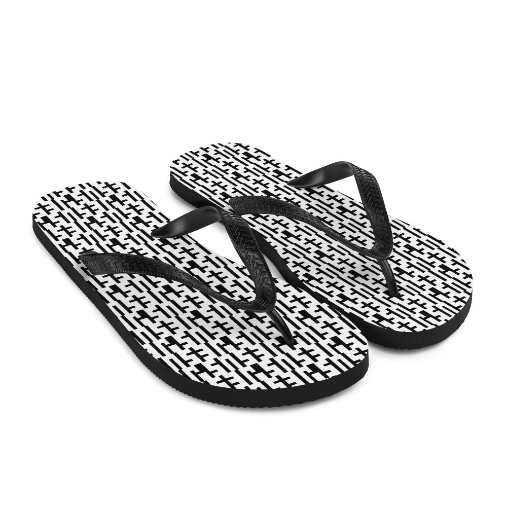 Negative Space | JESUS INFINITY Flip Flops | White & Black (4) | Get JESU5 Gear | Coolest CHRISTIAN Clothing on the Planet