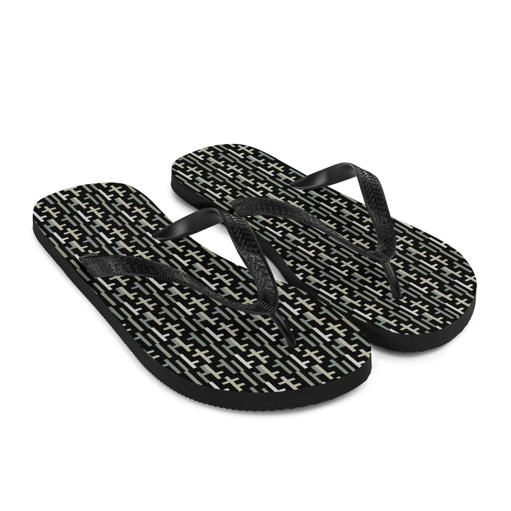 Negative Space | JESUS INFINITY Flip Flops | Black Camo (4) | Get JESU5 Gear | Coolest CHRISTIAN Clothing on the Planet