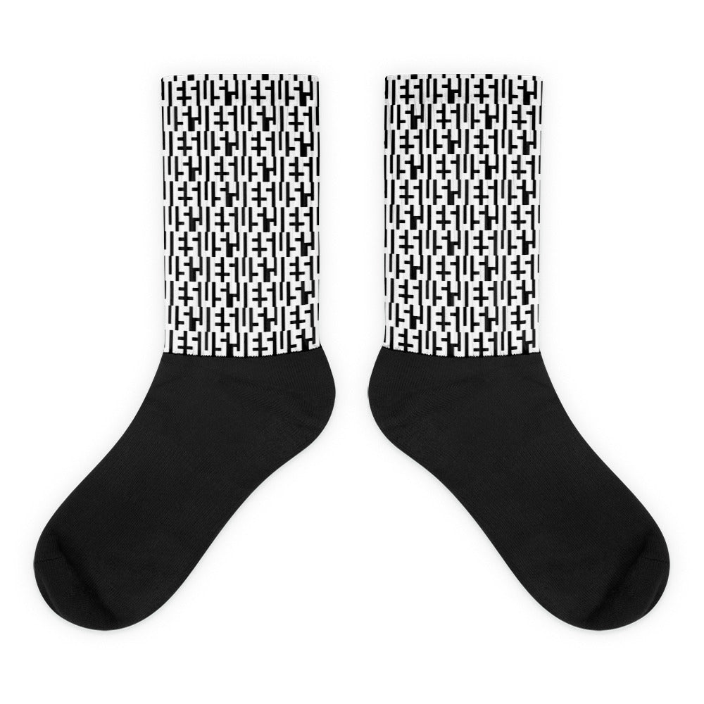 Negative Space | JESUS INFINITY Socks | White & Black | Get JESU5 Gear | Coolest CHRISTIAN Clothing on the Planet