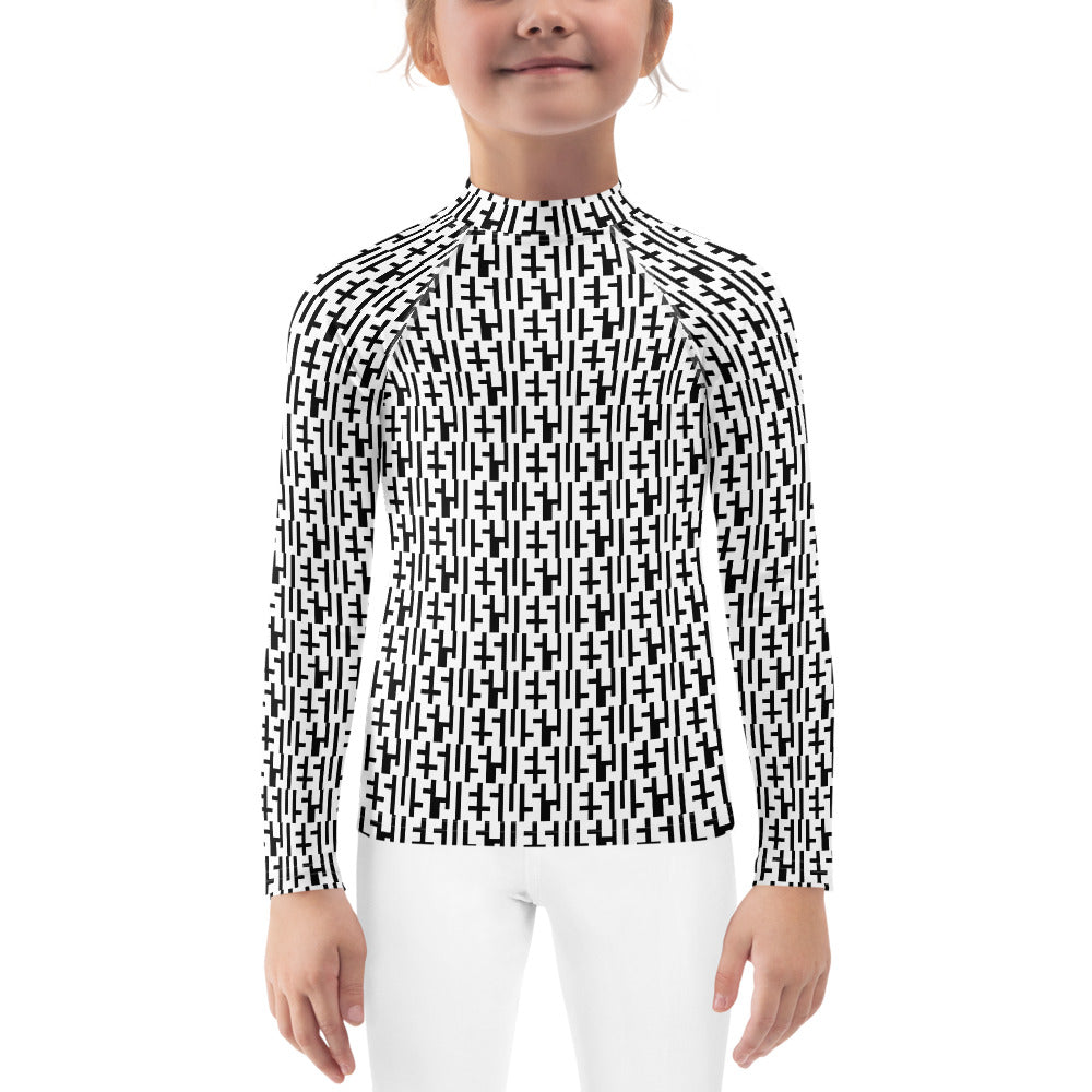 JESUS Negative Space | Kids INFINITY Rashguard | White & Black | Get JESU5 Gear | Coolest CHRISTIAN Clothing on the Planet