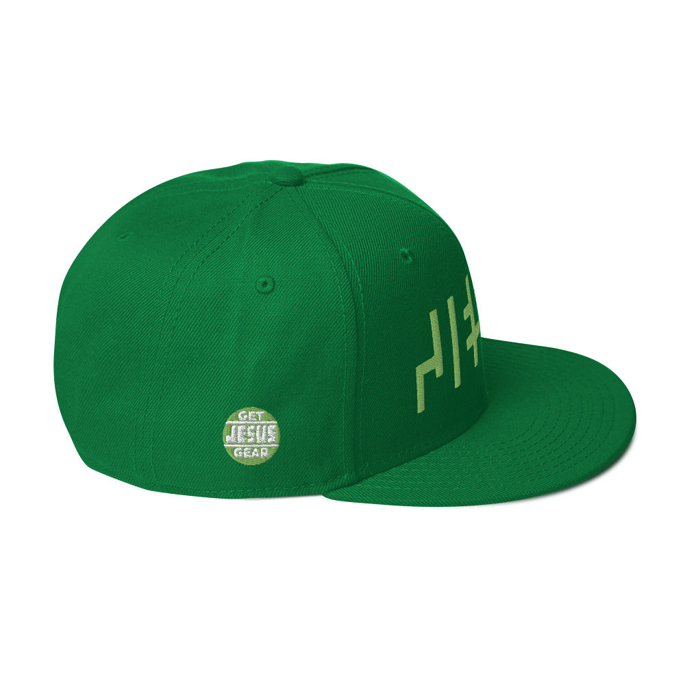 JESUS Hat, Snapback, Lucky Green, Christian Baseball Caps, Christian Hats, Right Side