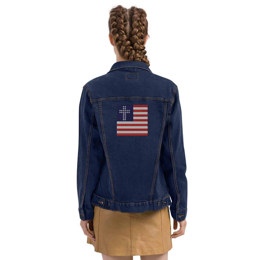 Unisex Cross & Stripes Denim Jacket