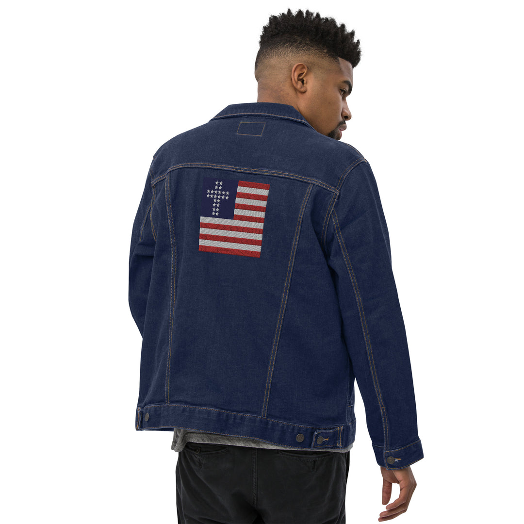 Unisex Cross & Stripes Denim Jacket