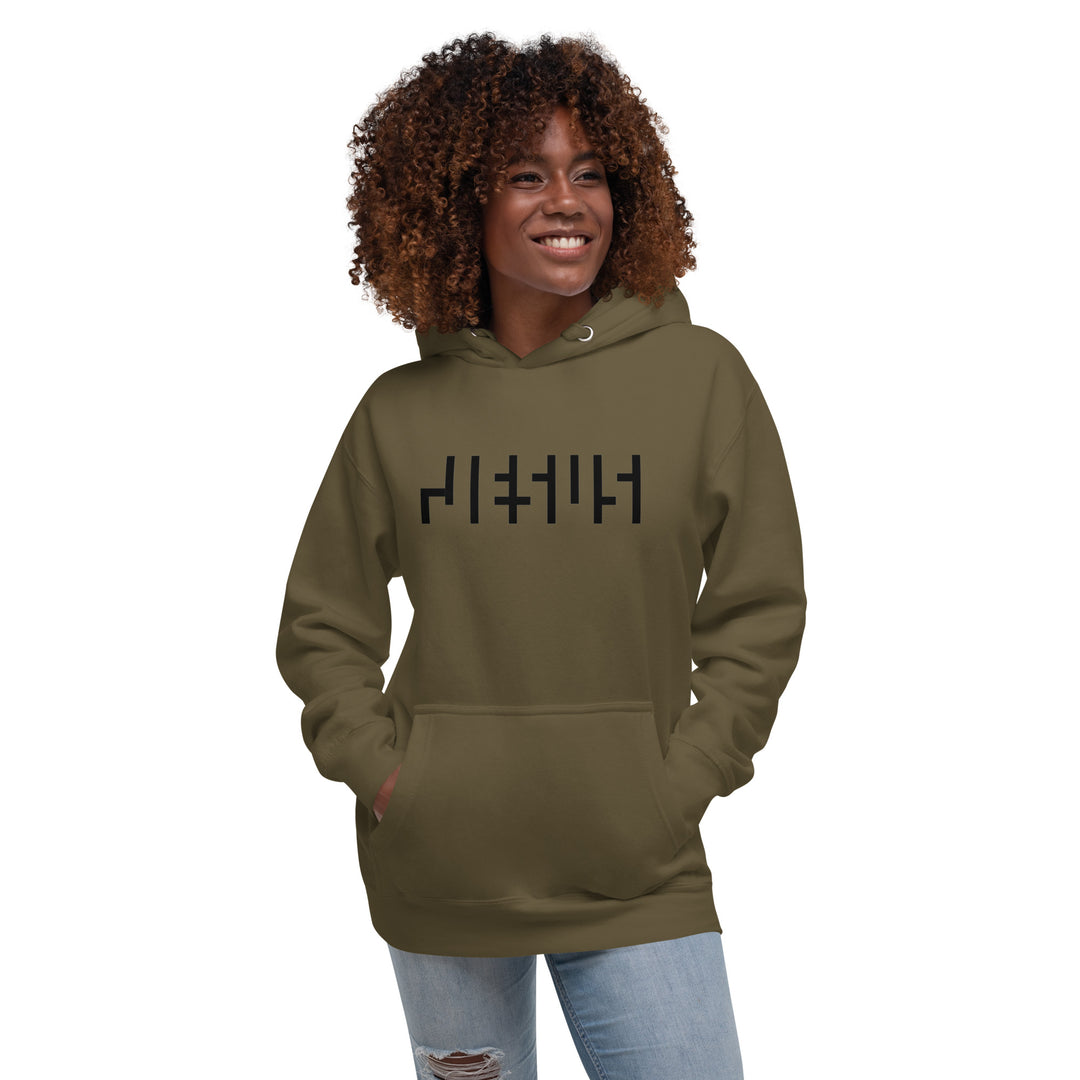 Sudadera con capucha pesada unisex - Estampado negro