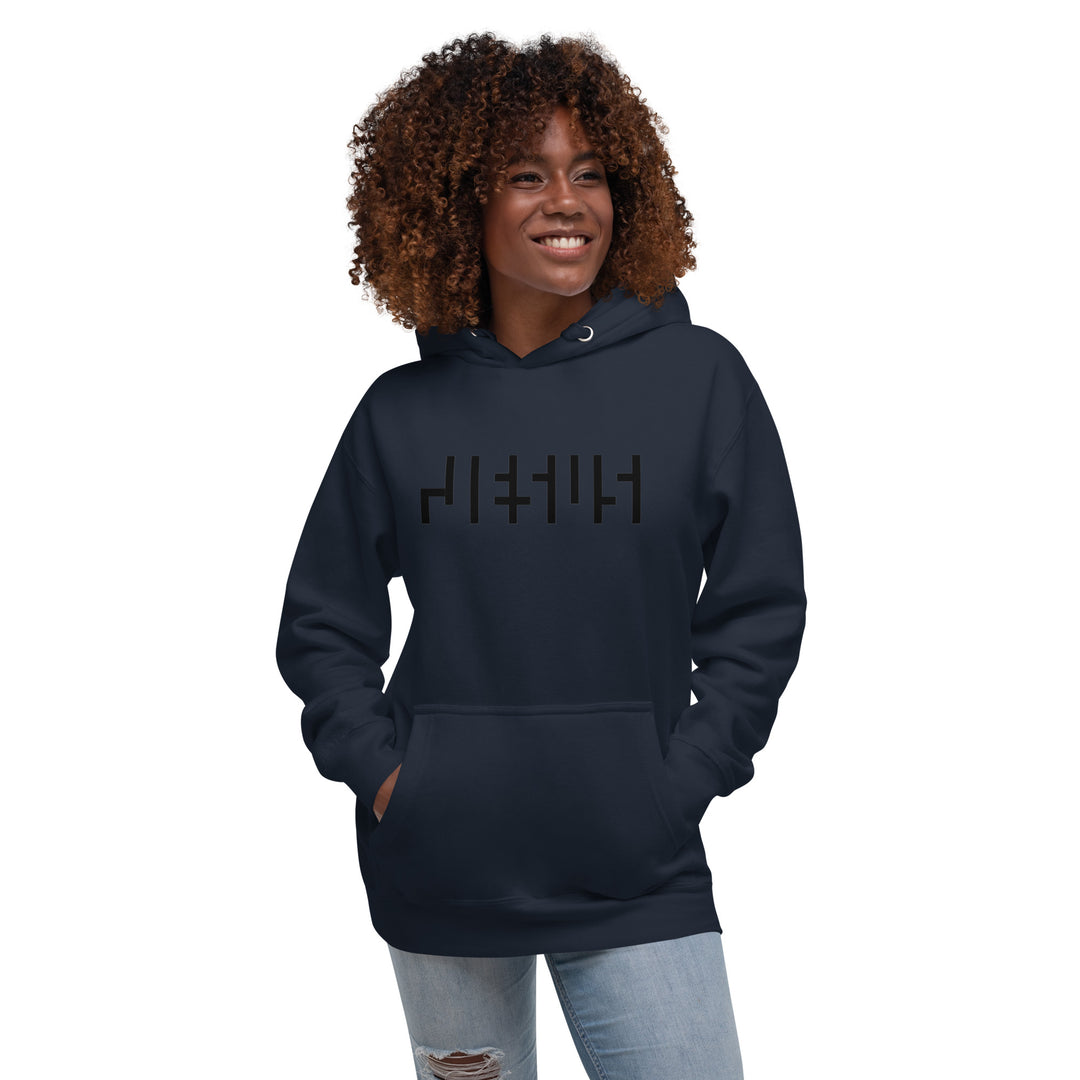 Sudadera con capucha pesada unisex - Estampado negro