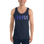 JESUS Negative Space | Mens Tank Top Shirt| Navy with Purple Gradient Print | Get JESU5 Gear | Coolest CHRISTIAN Clothing on the Planet