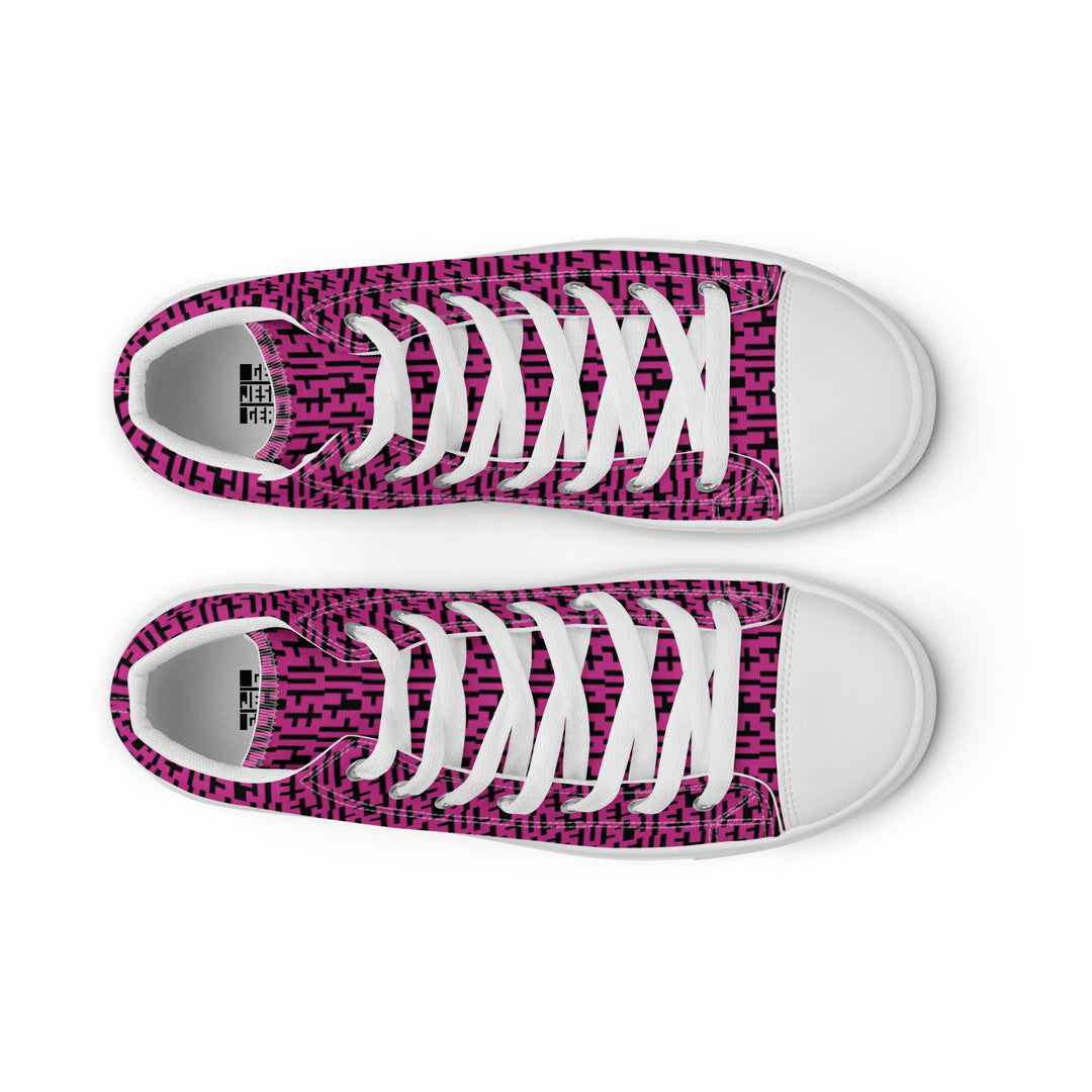 Womens JESUS High Top Canvas Shoes - Pink & Black INFINITY 1.0