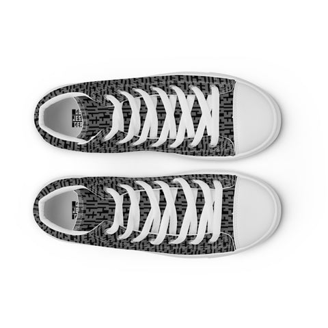 Womens JESUS High Top Canvas Shoes - Grey & Black INFINITY 1.0