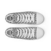 Womens JESUS High Top Canvas Shoes - White & Black INFINITY 1.0