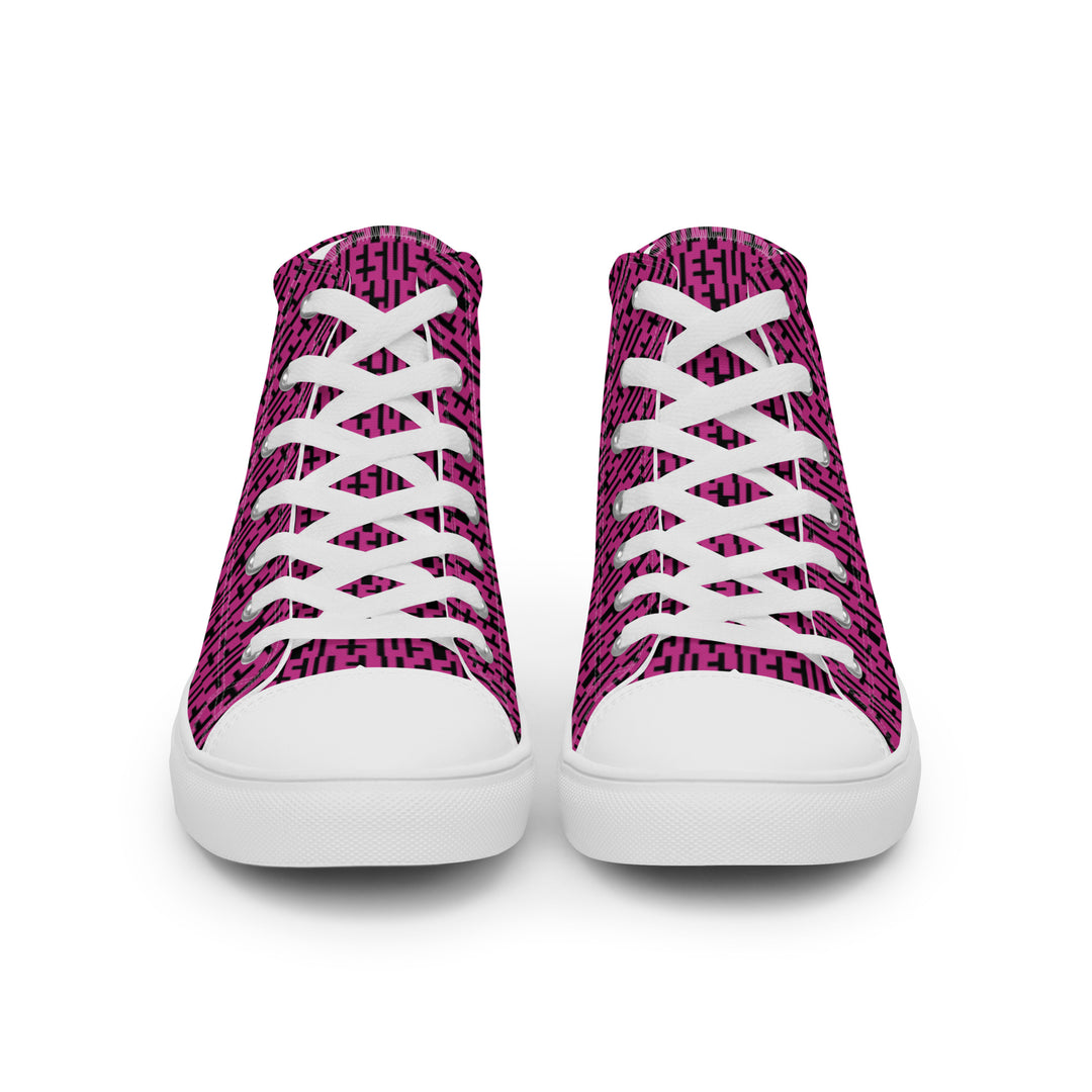 Womens JESUS High Top Canvas Shoes - Pink & Black INFINITY 1.0