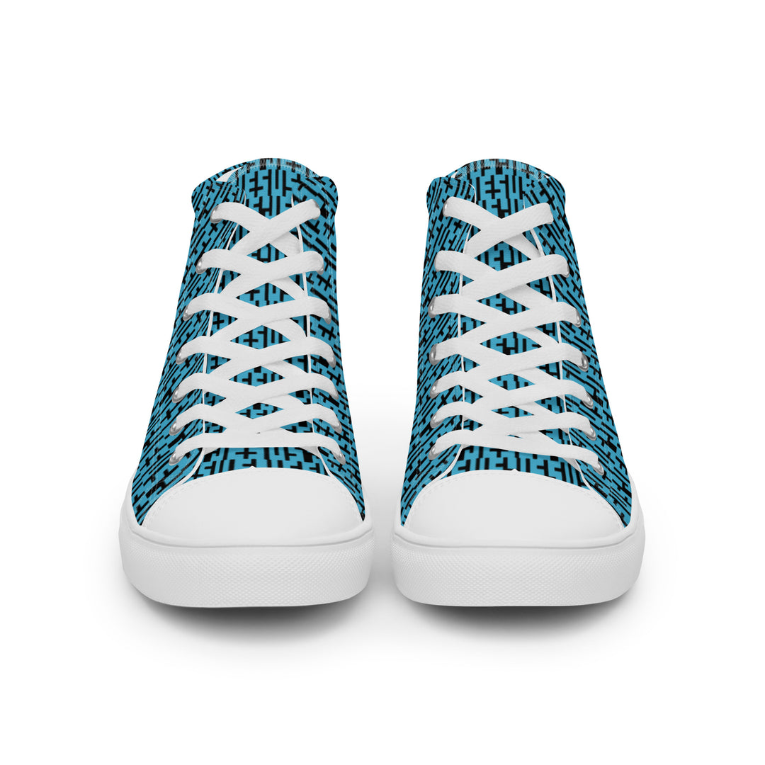 Womens JESUS High Top Canvas Shoes - Blue & Black INFINITY 1.0