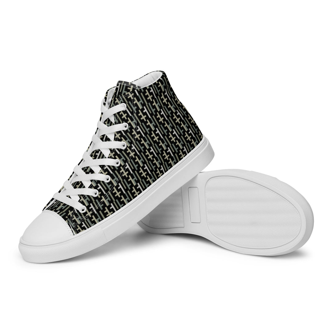 Womens JESUS High Top Canvas Shoes - Black Camo INFINITY 1.0