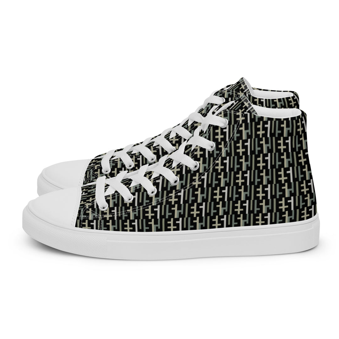 Womens JESUS High Top Canvas Shoes - Black Camo INFINITY 1.0