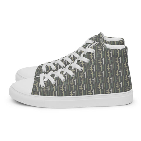 Womens JESUS High Top Canvas Shoes - Grey Camo INFINITY 1.0