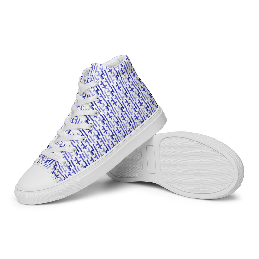 Womens JESUS High Top Canvas Shoes - White & Purple INFINITY 1.0