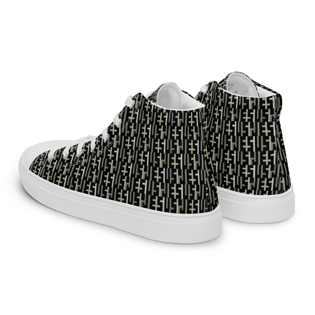 Womens JESUS High Top Canvas Shoes - Black Camo INFINITY 1.0