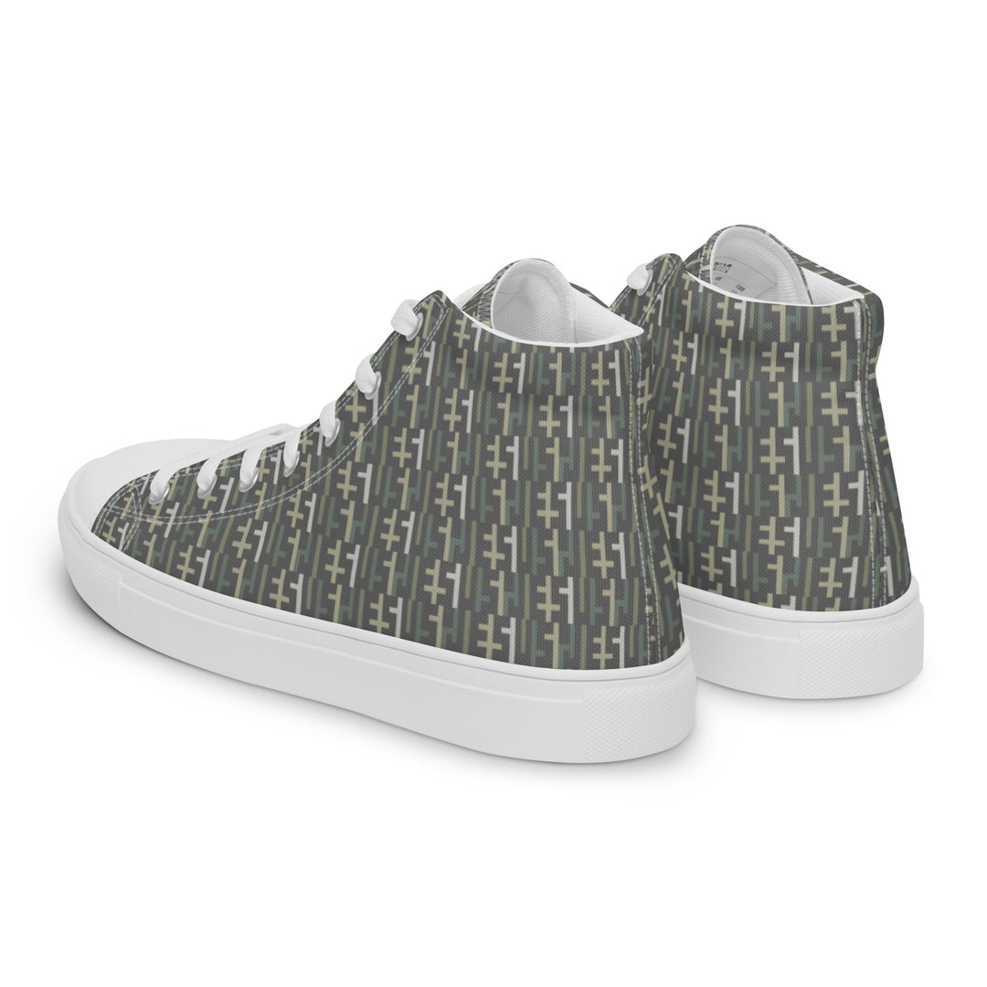 Womens JESUS High Top Canvas Shoes - Grey Camo INFINITY 1.0