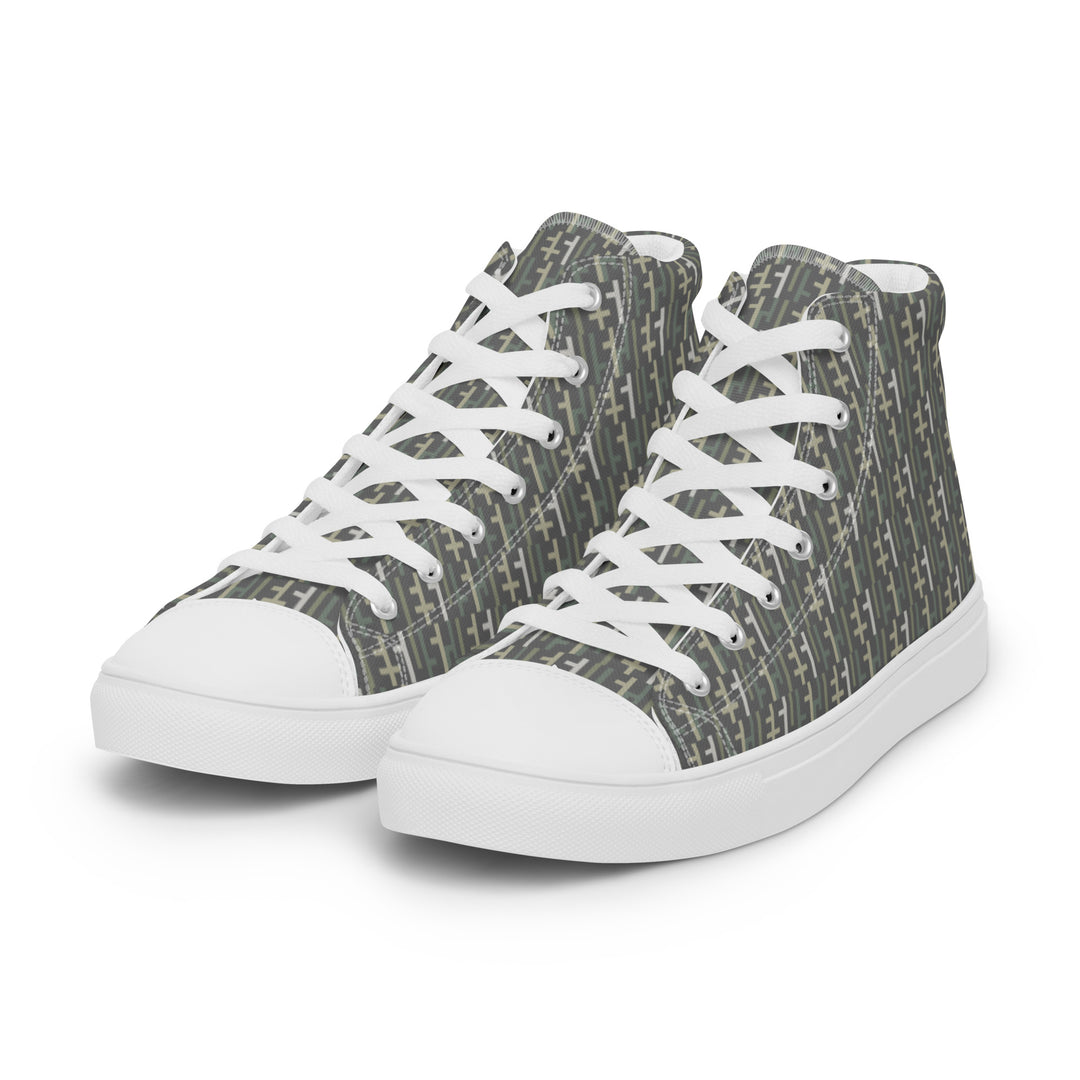 Womens JESUS High Top Canvas Shoes - Grey Camo INFINITY 1.0